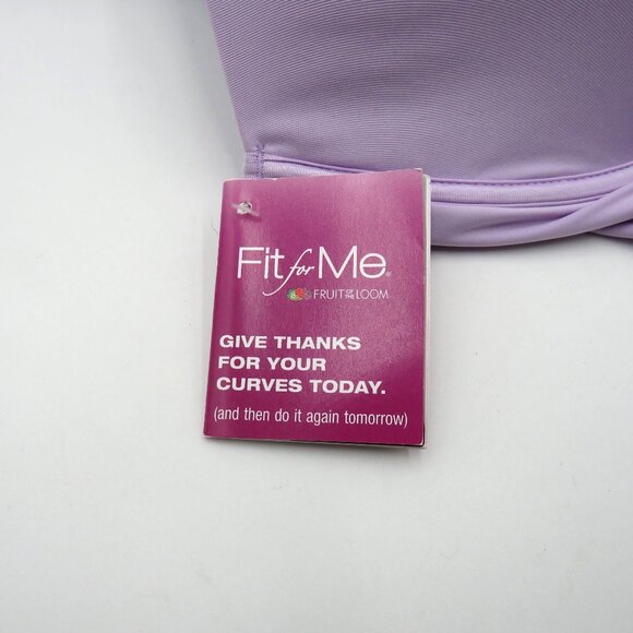 Fruit Of The Loom Bra Size 46D Purple Fit for Me Full Coverage Underwire New - Picture 3 of 8
